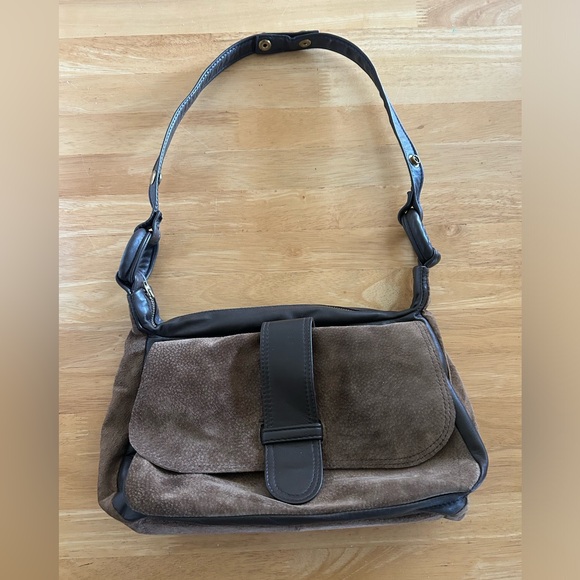 Vintage Brown Suede & Leather Purse - Picture 1 of 7